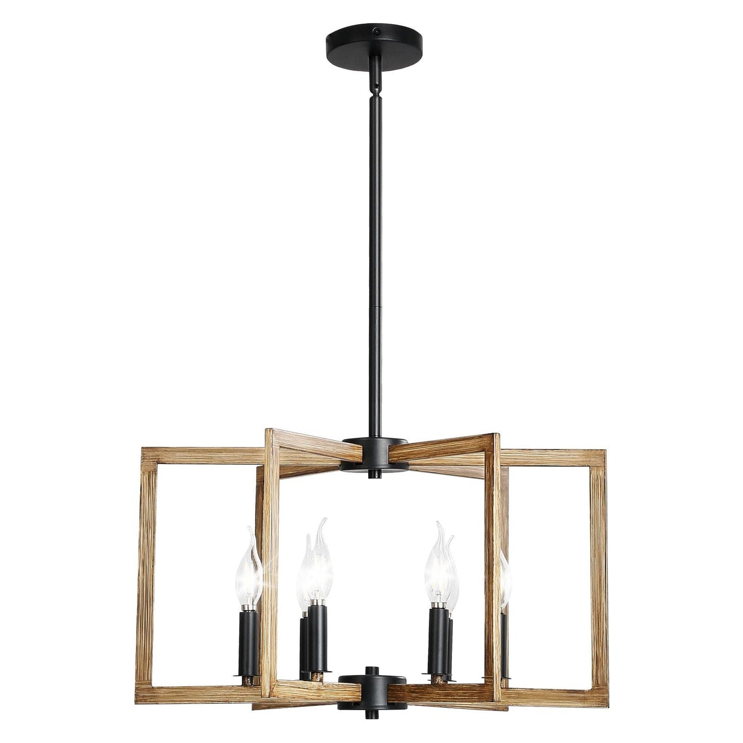 6-Light Chandelier Metal Modern Chandelier Adjustable Height for Ceilings