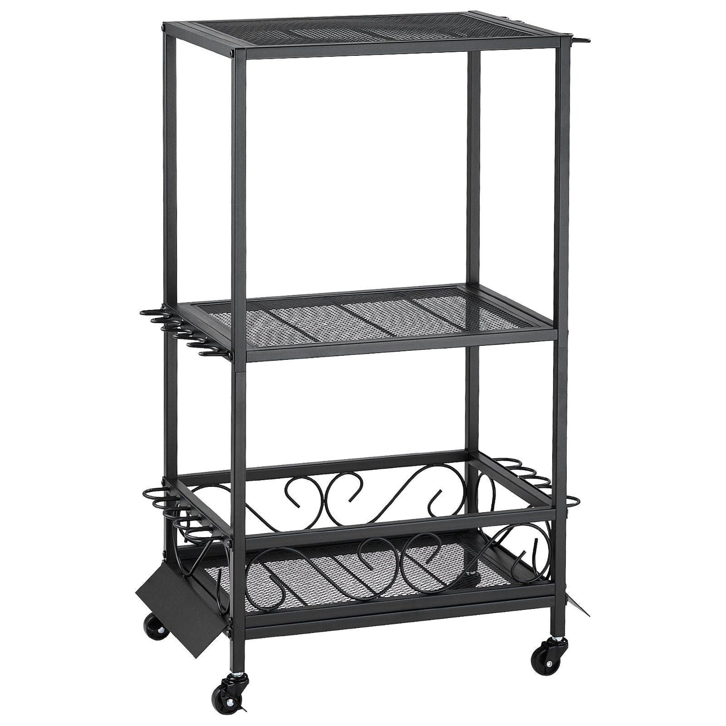 10 Pole Fishing Rod Holder Fishing Rack Cart Organizer with Wheels for Garage