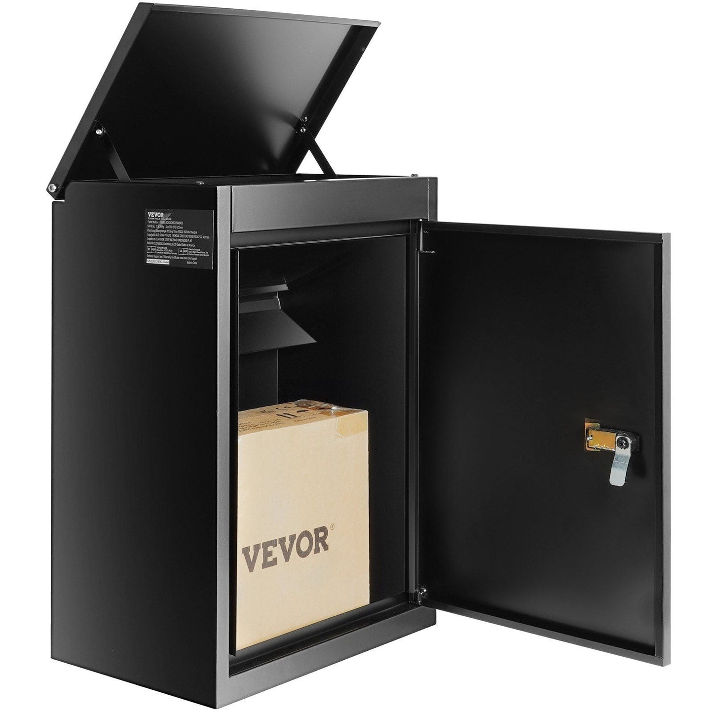Package Delivery Boxes for Outside 15.4" x 10.6" x 20.5", Galvanized Steel Wall Mount Mailbox with Coded Lock, Anti-Theft Baffle, IPX3 Waterproof Lockable Large Mail Box for Porch, Curbside