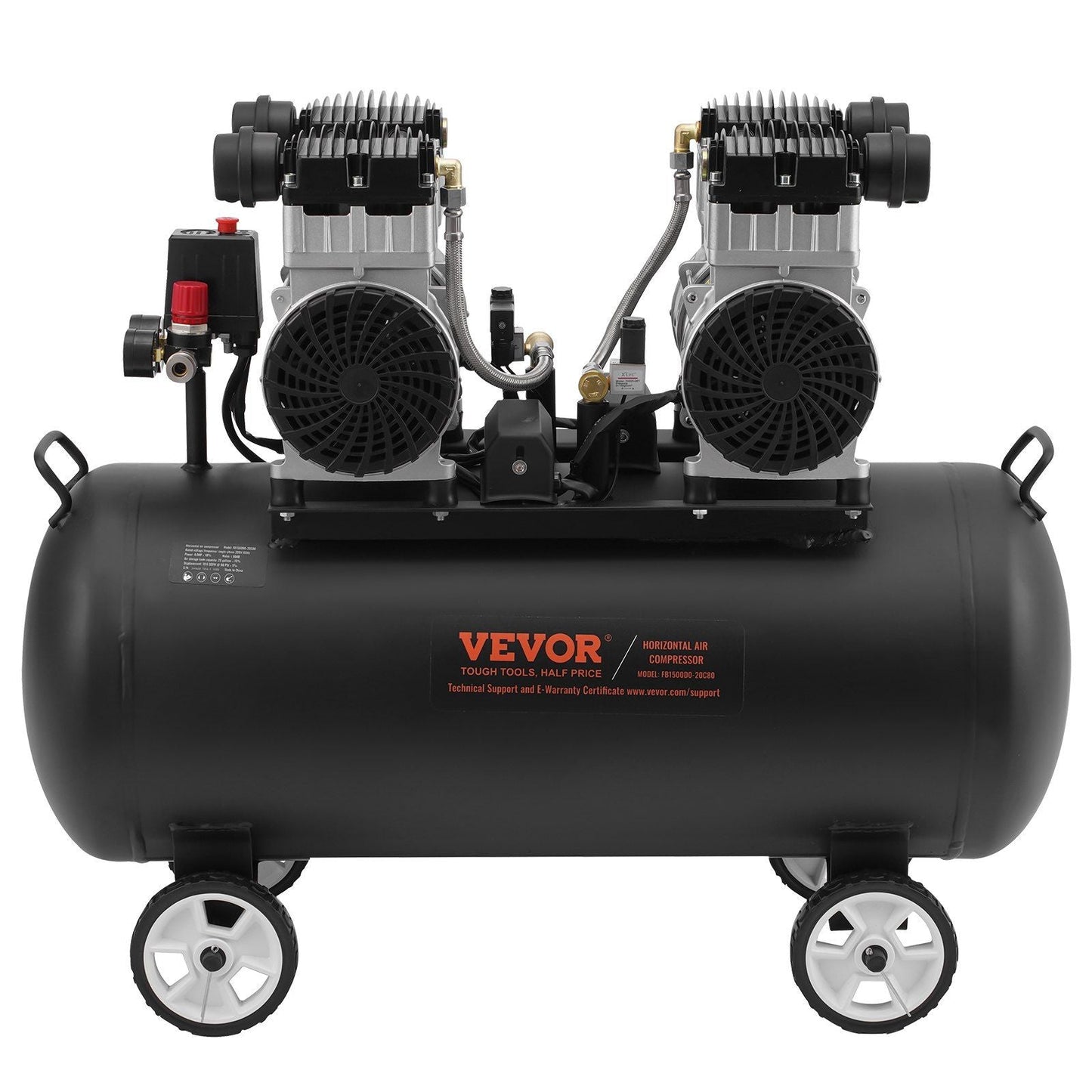 Air Compressor Compact Portable Oil Free Compressor 20 Gallon 90 PSI