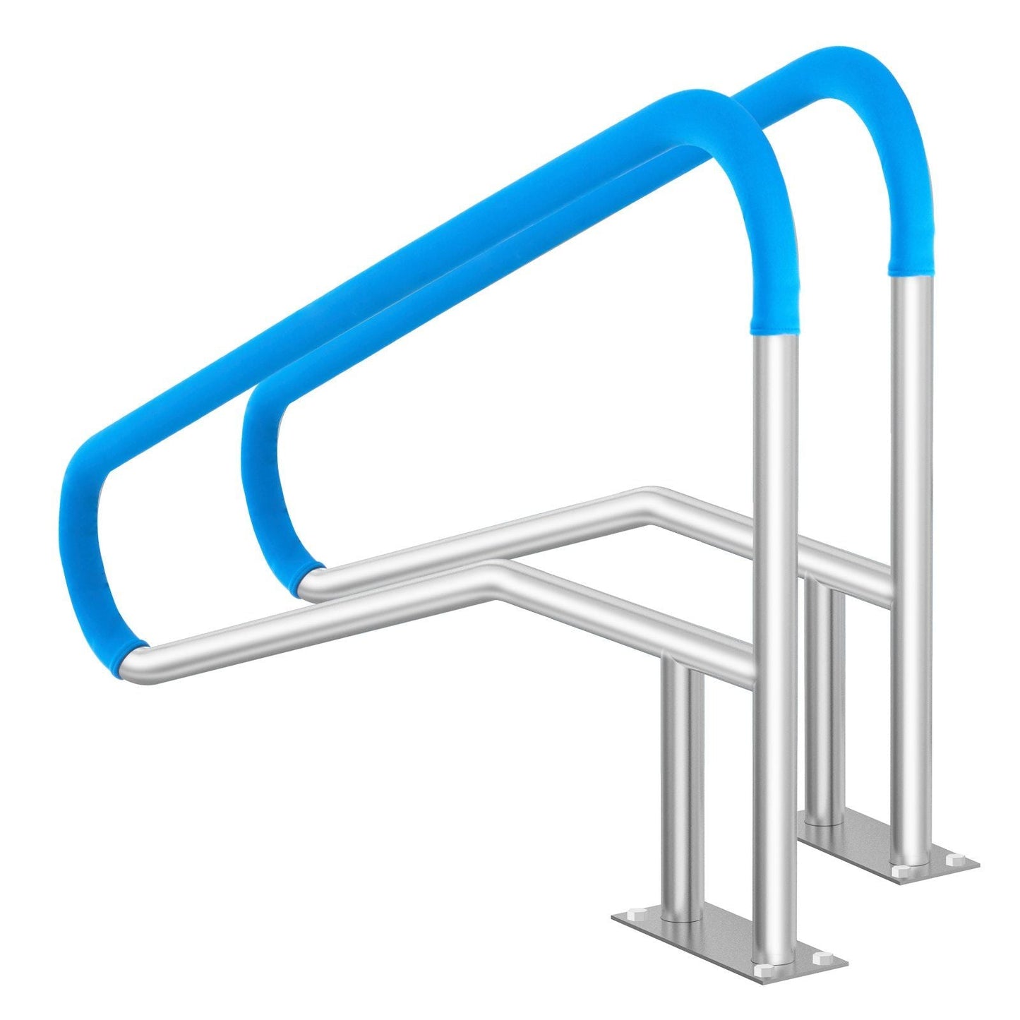 Pool Handrail 2 PCS 55 x 32 inch Stainless Steel with Base Plate for Spas