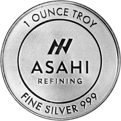 1 oz Silver Round - Asahi Refining .999 Fine