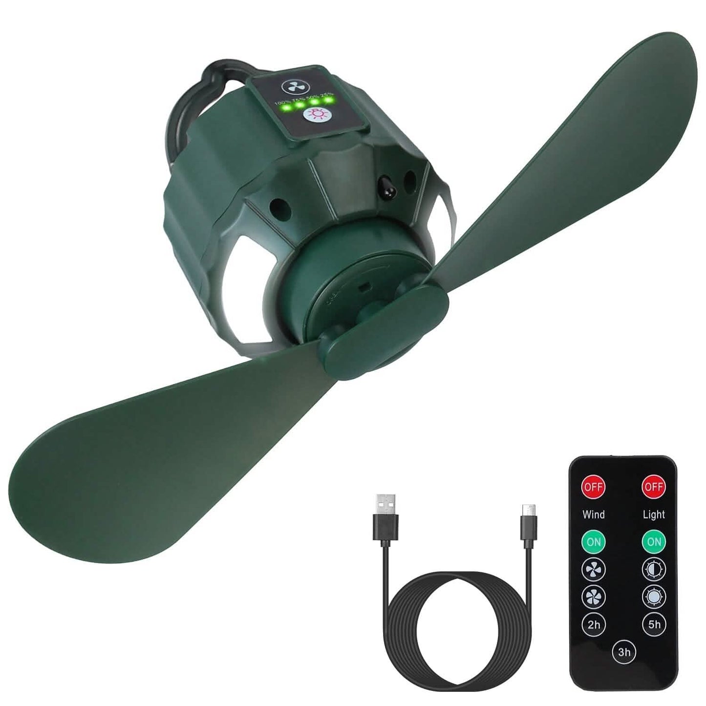 10400mAh USB Battery Powered Hanging Tent Lantern Fan Power Bank