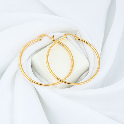 18K Gold Plated 2mm Hoop Earrings