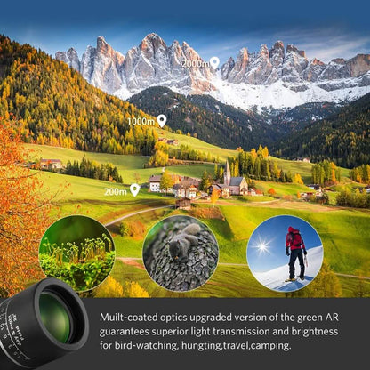 16x52 Monocular Dual Focus Optics Zoom Telescope