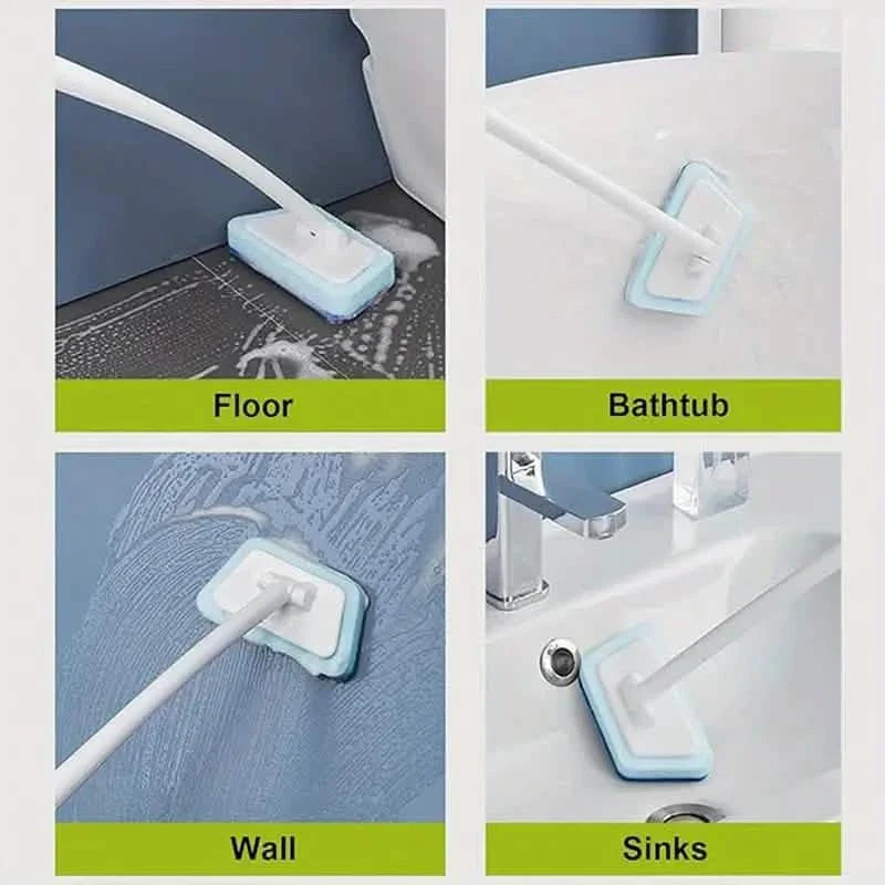 7-Piece Set: Detachable Cleaning Brush with 7 Sponges for Bathtub, Tile, Floor & Window