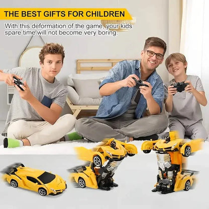 1:18 Remote Control Deformation Robot Car with LED Lights – 360° Drift, USB Rechargeable