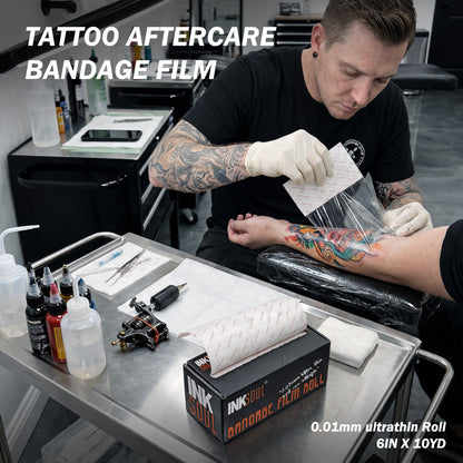 INKSOUL® Tattoo Aftercare Bandage Film 0.01mm ultrathin Roll 6in X 10yd