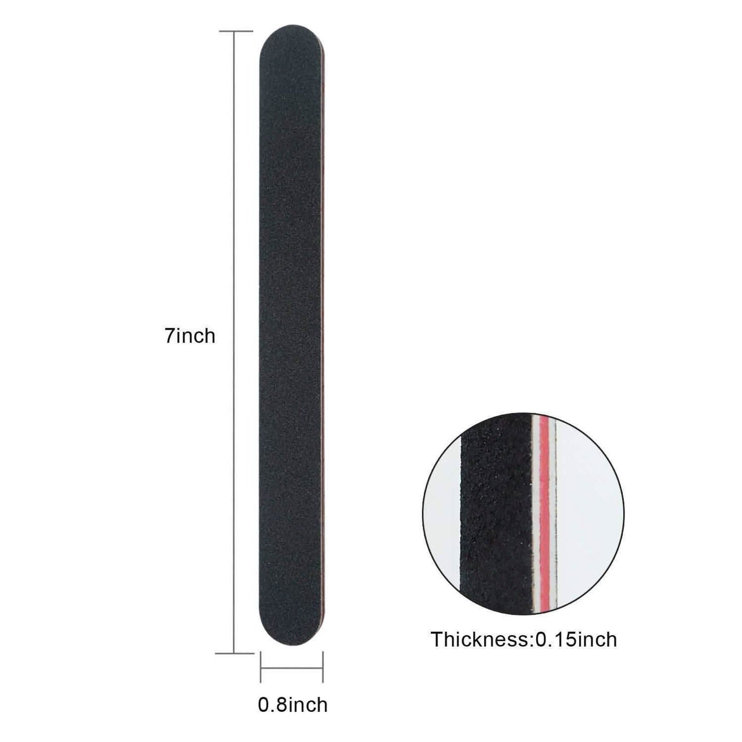 20-Pack: Professional Double Sided 100/180 Grit Nail Files