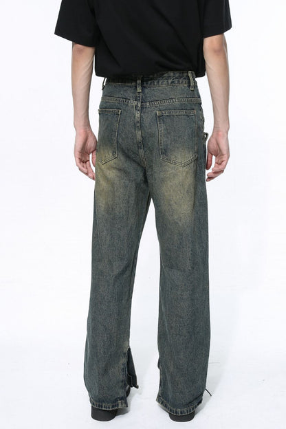 Side Slit Jeans with Pockets