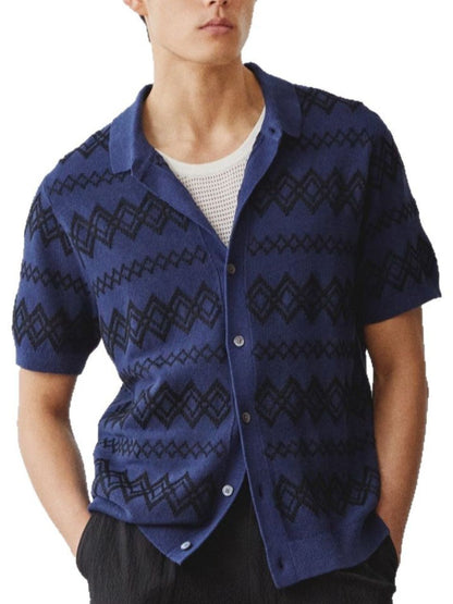 Men's Plus Size Button Down Short Sleeve Shirt