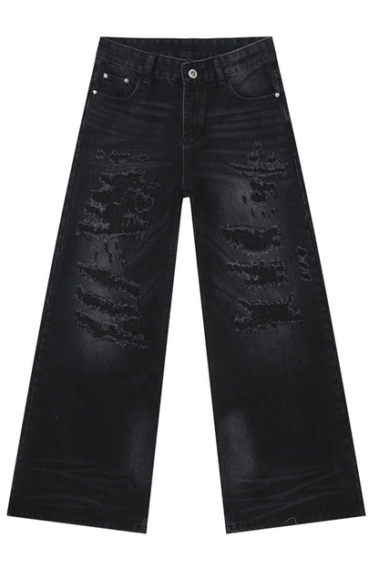 Distressed Wide Leg Jeans