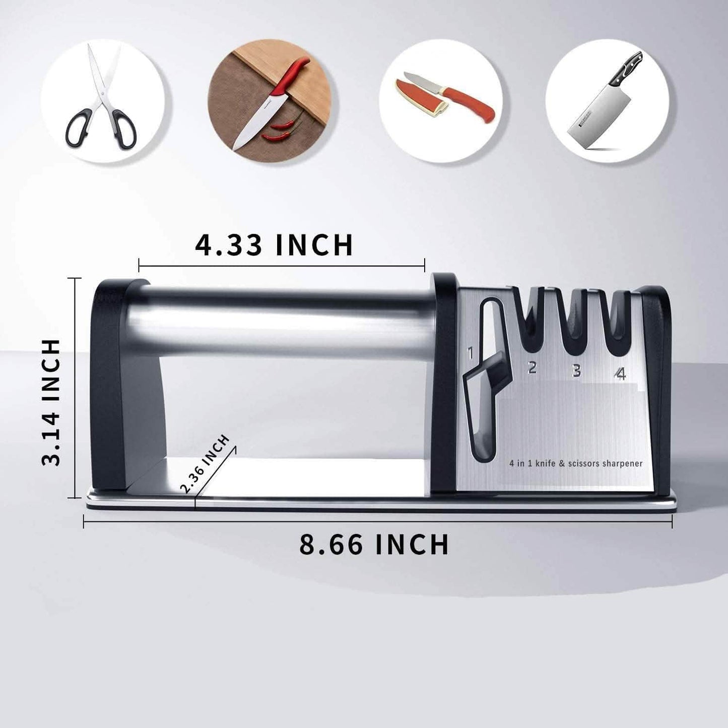 4-in-1 Kitchen Blade and Scissor Sharpening Tool