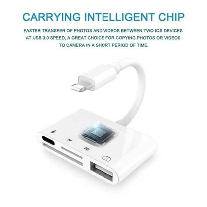 4-in-1 SD/TF Card Reader USB 2.0 Female OTG Adapter Cable