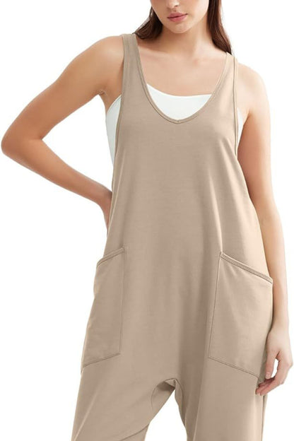 Lovelet V-Neck Wide Strap Overalls