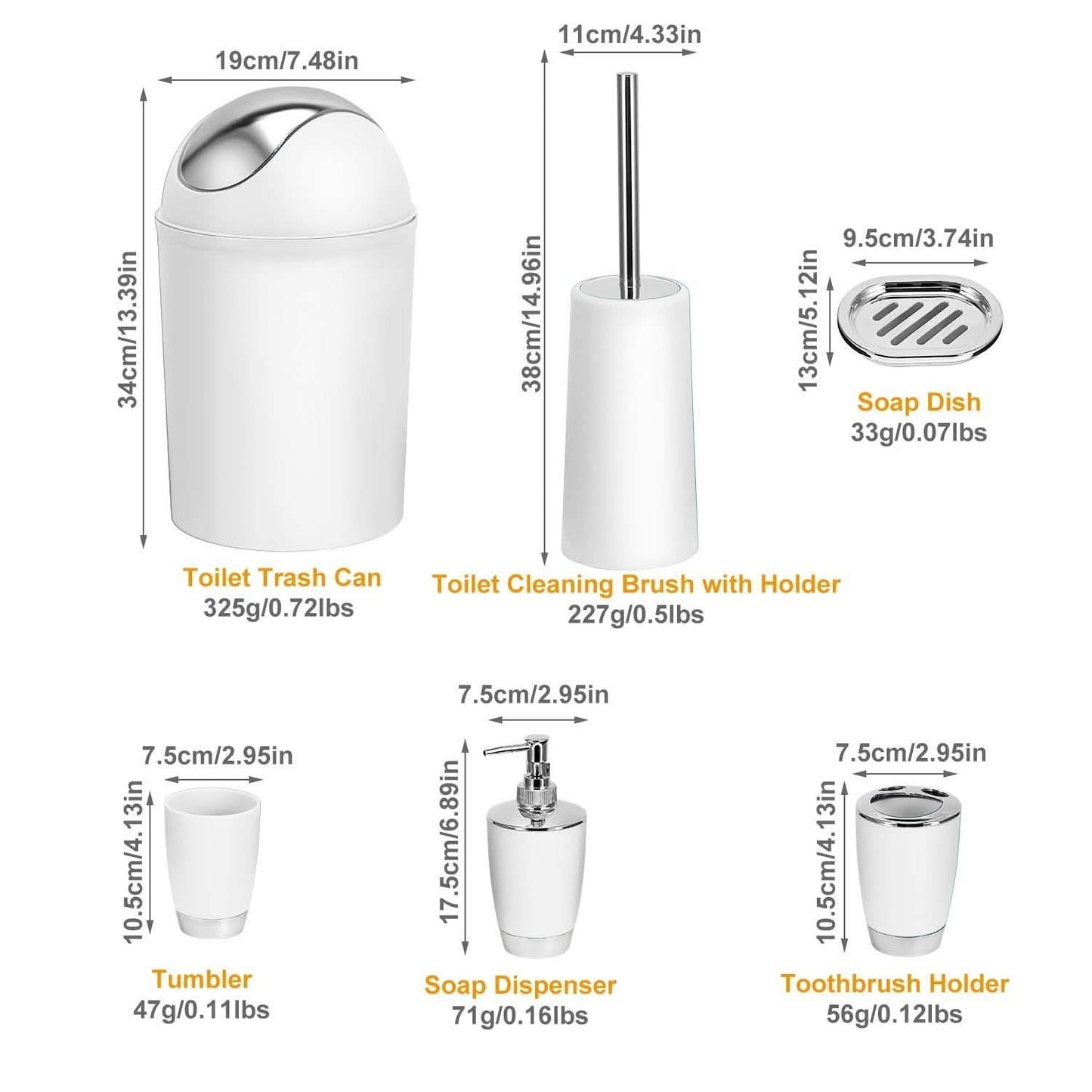 6-Piece Set: Bathroom Accessories