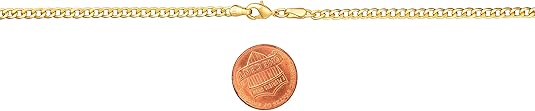 RMZ GOLD NYC 18K Gold Curb/Cuban Link Chain Bracelet - Made In Brazil