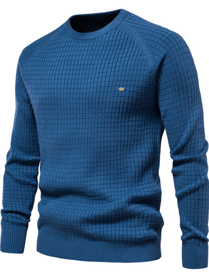 Texture Round Neck Long Sleeve Sweater