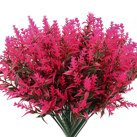 8 Bundles Artificial Lavender Plastic Flower Decorations