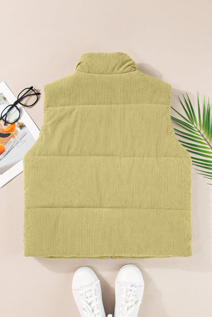 Zip Up Turtleneck Vest Coat