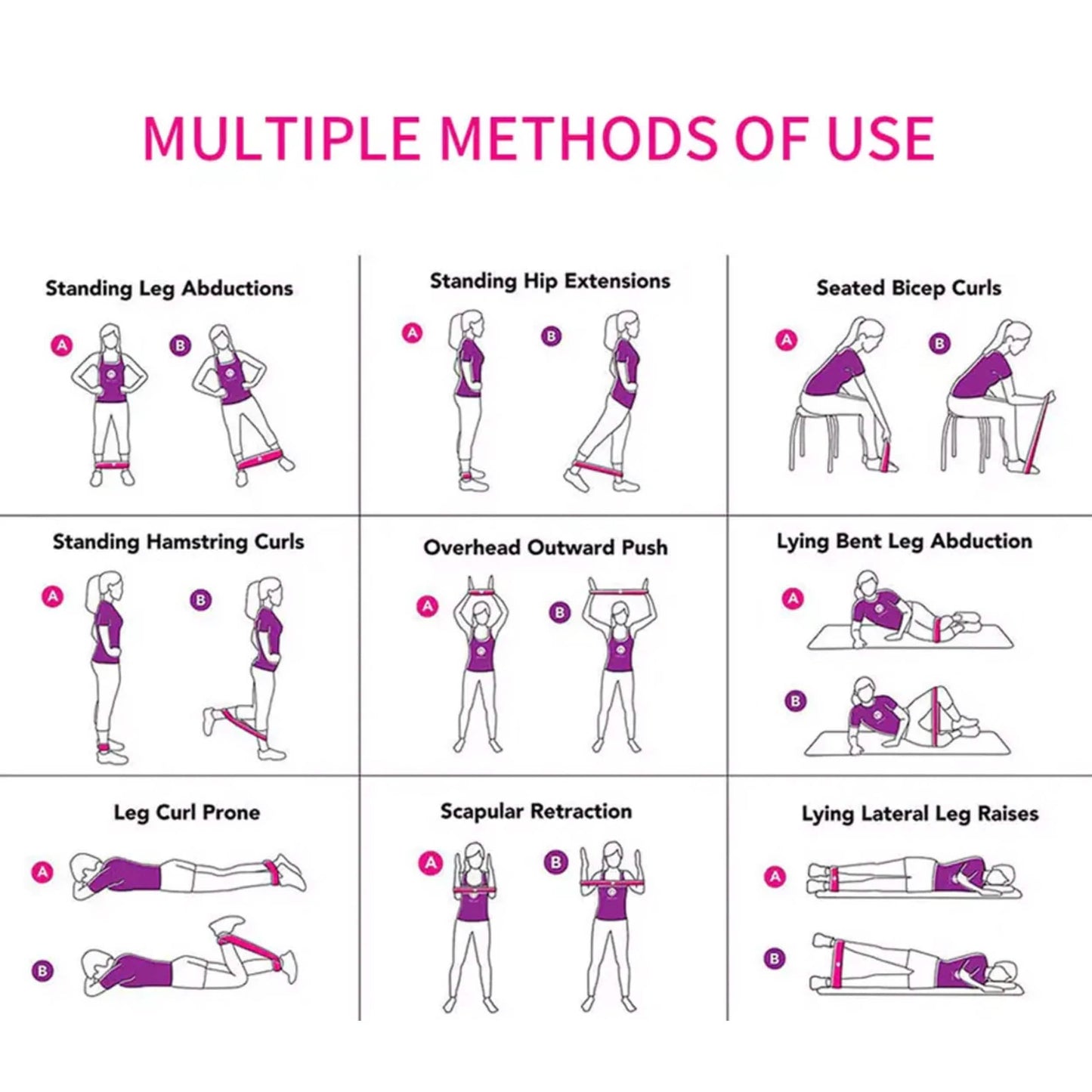 10-Pack: Precision Workout Yoga Fitness Exercise Stretching Resistance Bands Loops