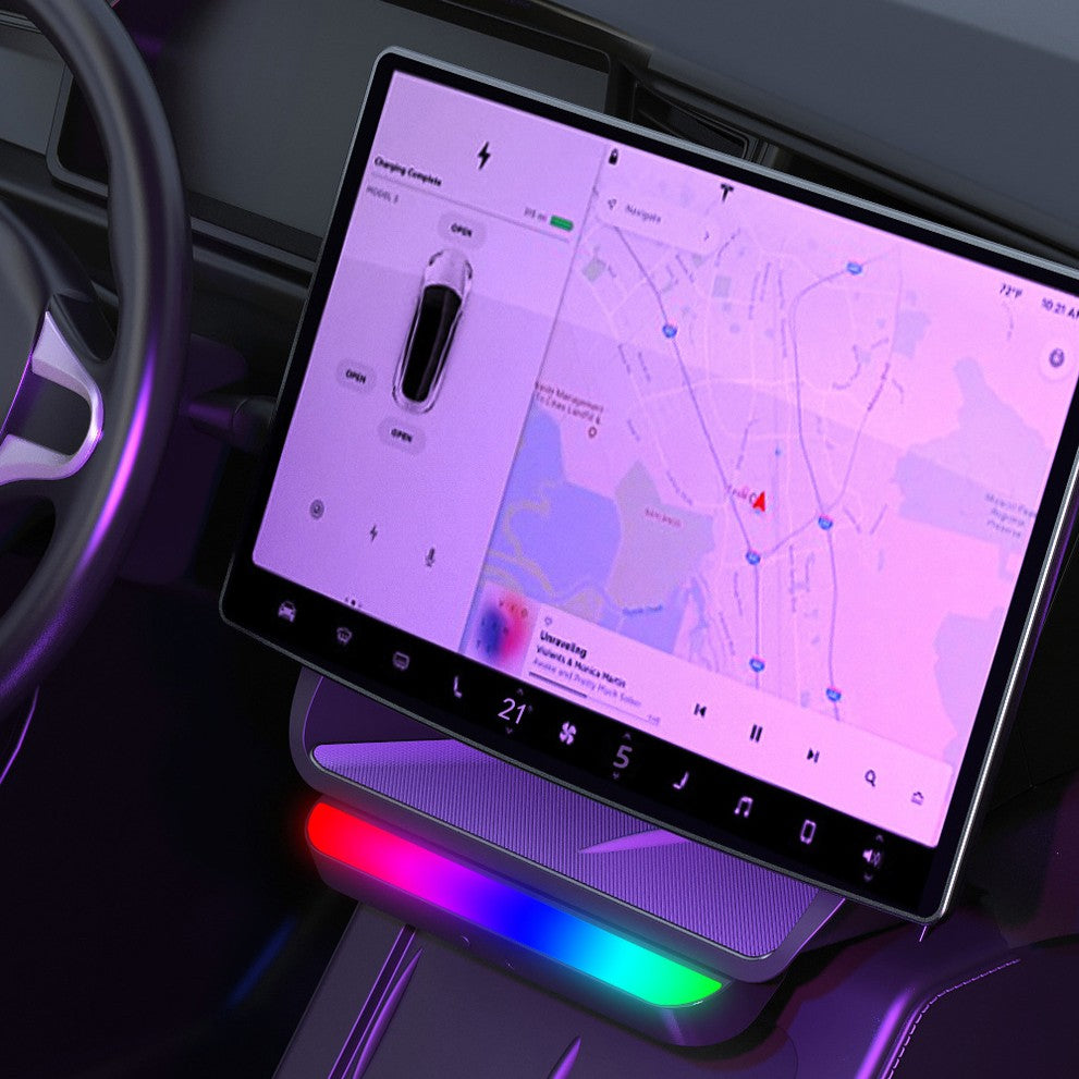 Model 3 Highland / New Model Y Under Screen Storage Box Center Console Organizer With Ambient Lighting