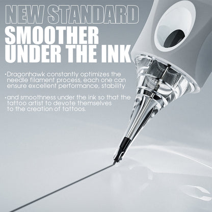 Box of 20-Dragonhawk Glide Extra Smooth Tattoo Cartridges Needles 0.25MM/0.3MM/0.35MM