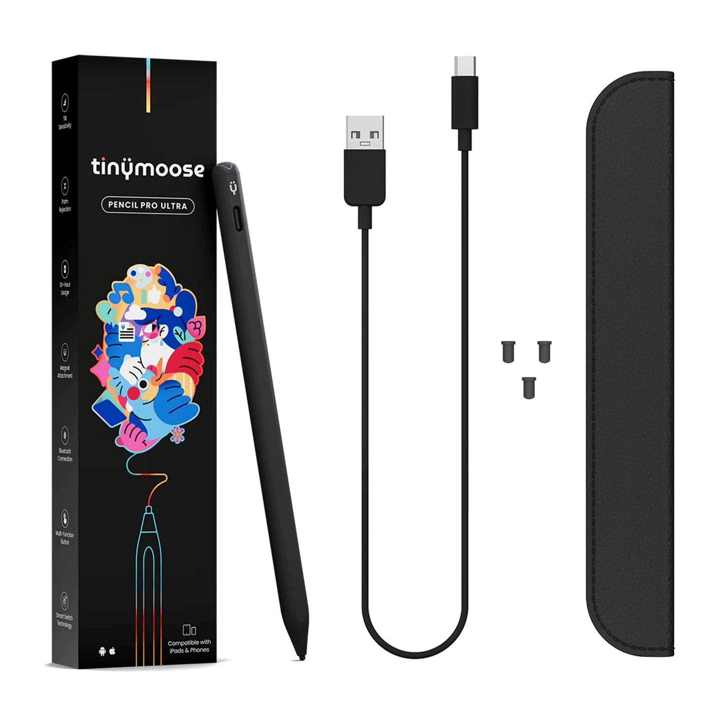 Pencil Pro Ultra iPad Pen with Smart Switch Technology - Midnight Black