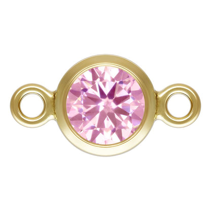 Birthstone Connectors, Gold Filled 14k, 4mm, For Permanent Jewelry