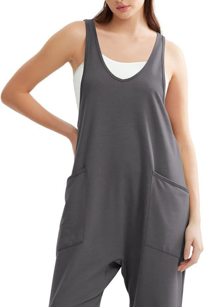 Lovelet V-Neck Wide Strap Overalls