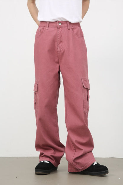 Men's Mid Rise Jeans with Cargo Pockets