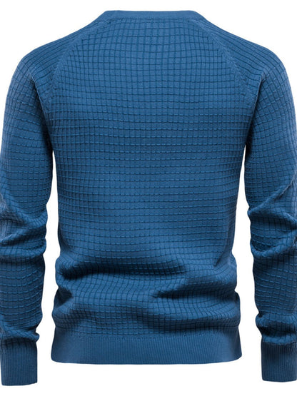 Texture Round Neck Long Sleeve Sweater
