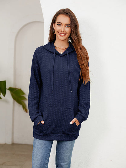 Raglan Sleeve Front Pocket Hoodie
