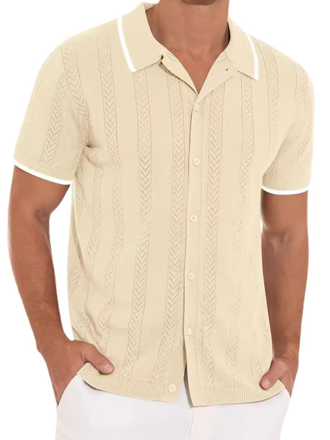 Men's Full Size Button Down Short Sleeve Shirt Plus Size