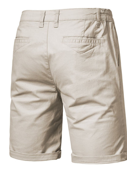 Men's Elastic Waist Shorts with Pockets
