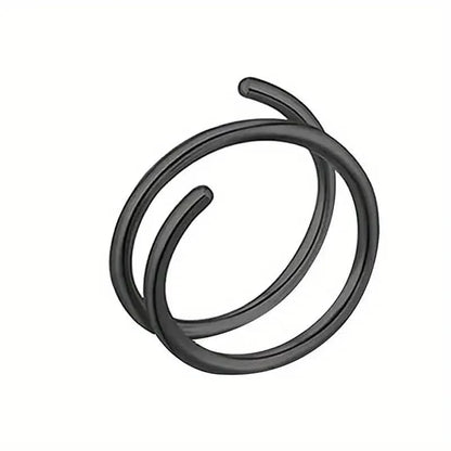 Stainless Steel Double Helix Nose Ring – 14K Gold Plated Hot Style Piercing Jewelry for Women