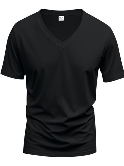 Men's Full Size V-Neck Short Sleeve T-Shirt Plus Size