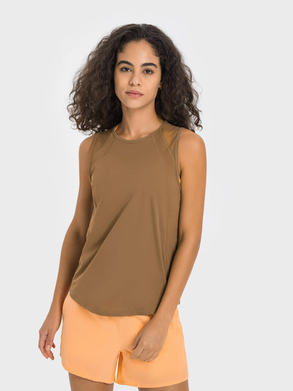 Millennia Cutout Back Round Neck Active Tank