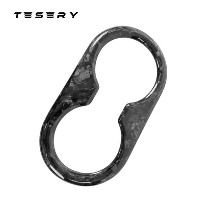 Backseat Cup Holder for Tesla Model 3 Model Y - Carbon Fiber Interior Mods
