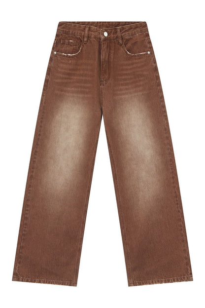 Wide Straight Jeans with Pockets