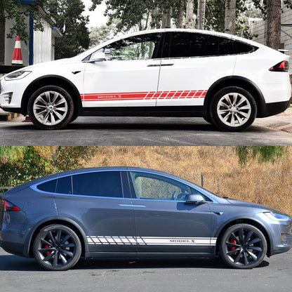 Car Door Side Skirt Stickers Auto Decor Decal for Tesla Model 3 Model S Model X 2PCS/set