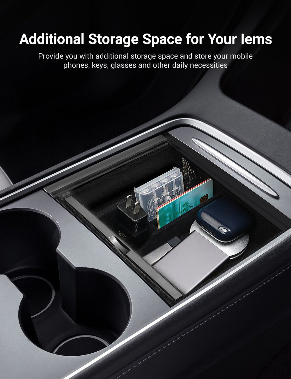 TESERY Center Console Tray for Model 3 & Model Y