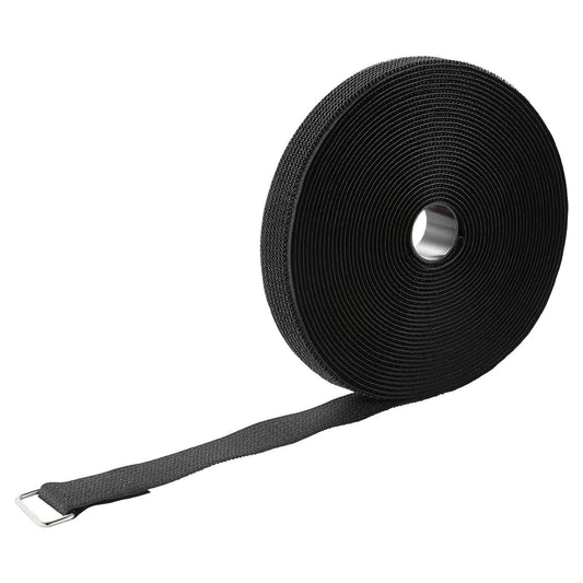 Cable Ties 393.7-Inch Hook and Loop Reusable Cord Ties with 50 Metal Buckles