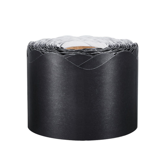 Bulletin Board Border 65.6 Feet Rolled Scalloped Border Trim for School Black