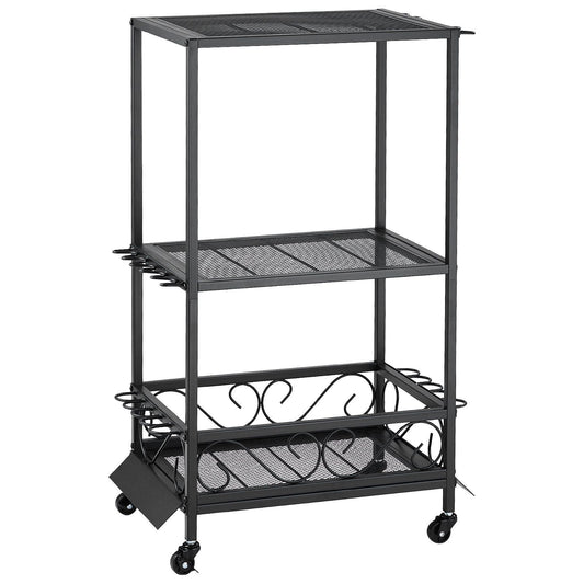 10 Pole Fishing Rod Holder Fishing Rack Cart Organizer with Wheels for Garage