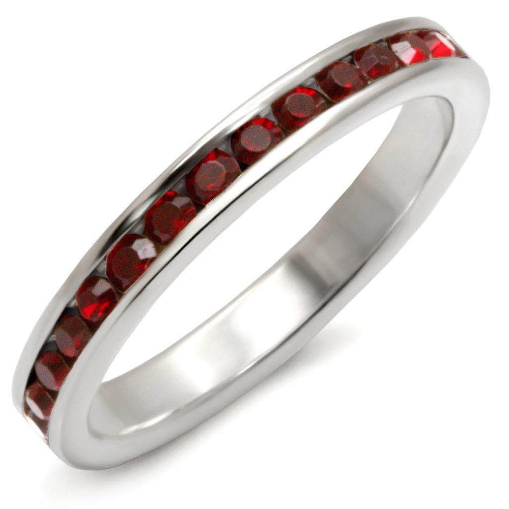 35143 - High-Polished 925 Sterling Silver Ring with Top Grade Crystal in Siam