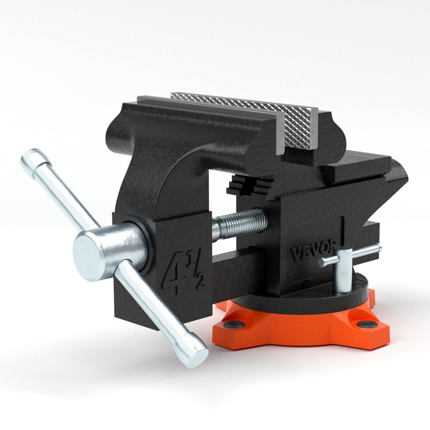 4.5" Bench Vise w/ Anvil 240°Swivel Base Heavy Duty Multipurpose Vise