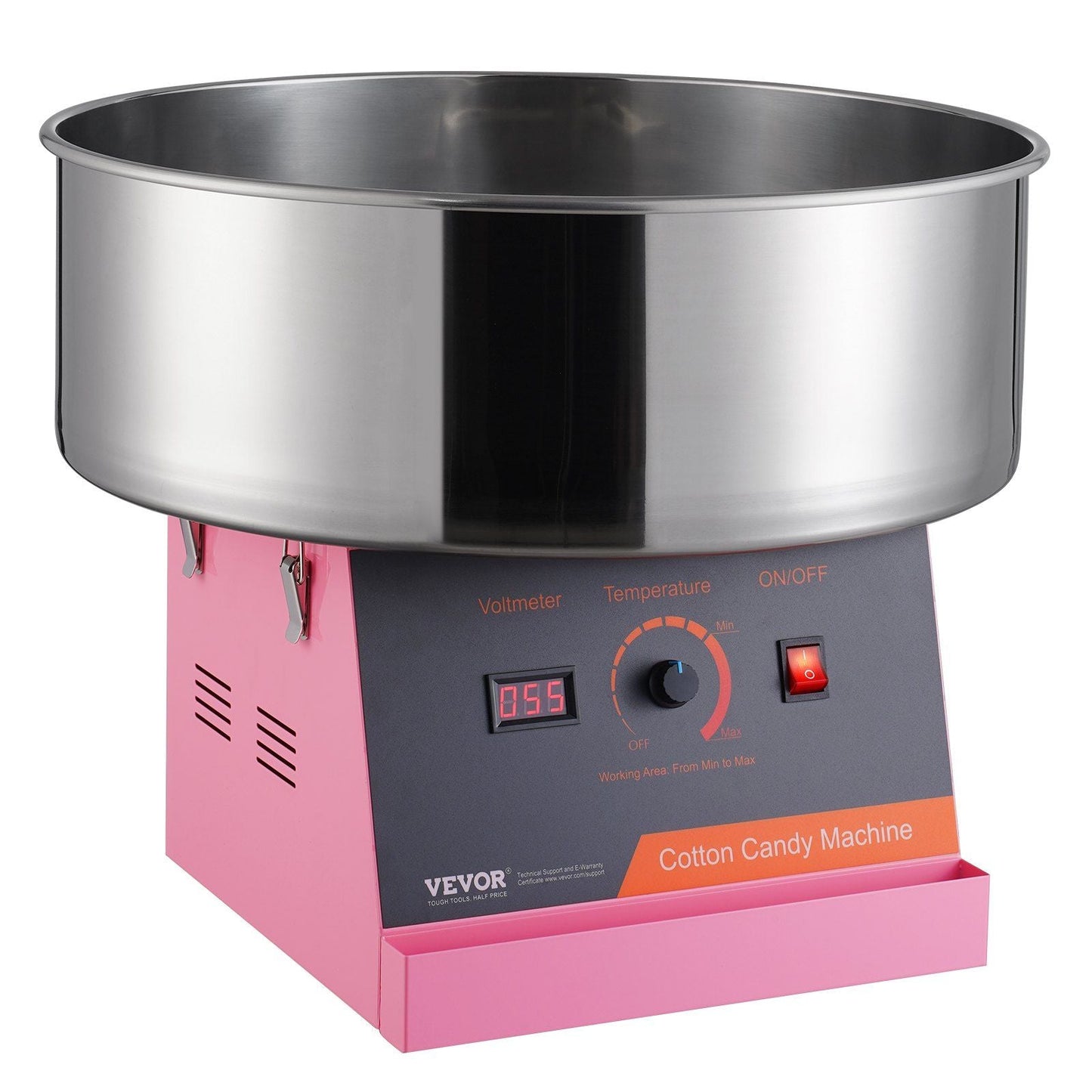 Electric Cotton Candy Machine, 1000W Candy Floss Maker, Commercial Cotton Candy Machine with Stainless Steel Bowl, and Sugar Scoop, Perfect for Home Kids Birthday, Family Party (Pink)
