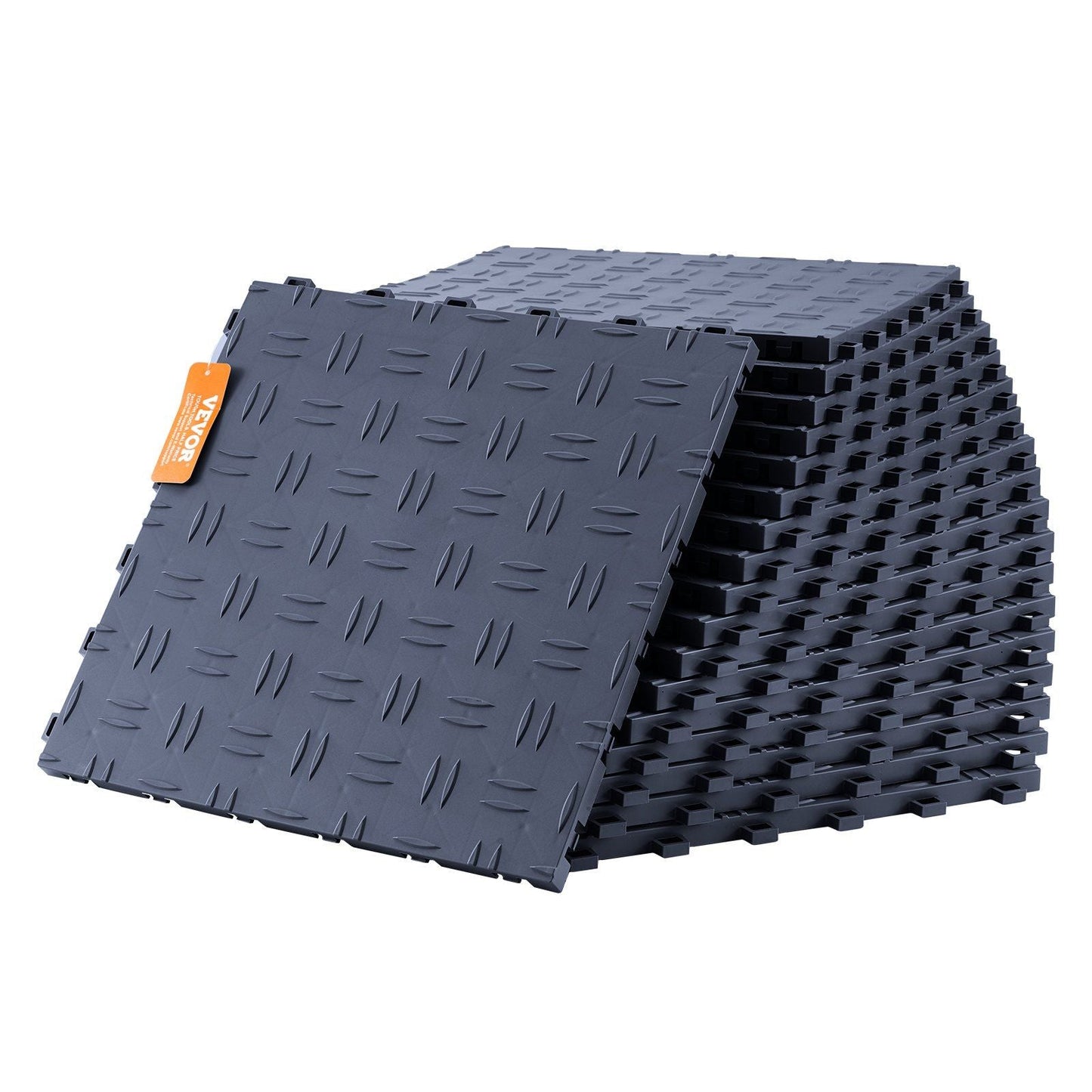 Garage Tiles Interlocking, 12 x 12 x 0.53 inch 25 Pack Garage Floor Covering Tiles, Non-Slip Double-Sided Texture Garage Flooring Tiles, for Garages, Basements, Repair Shops, Graphite Gray