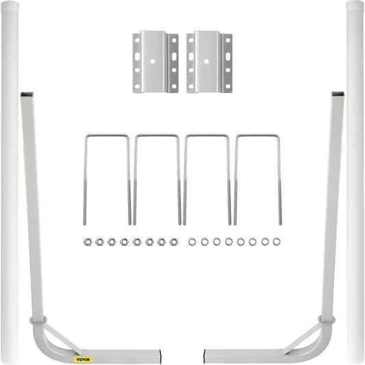 Boat Trailer Guide-on, 60", 2PCS Steel Trailer Post Guide ons, w/White PVC Tube Covers, Complete Mounting Accessories Included, for Ski Boat, Fishing Boat or Sailboat Trailer